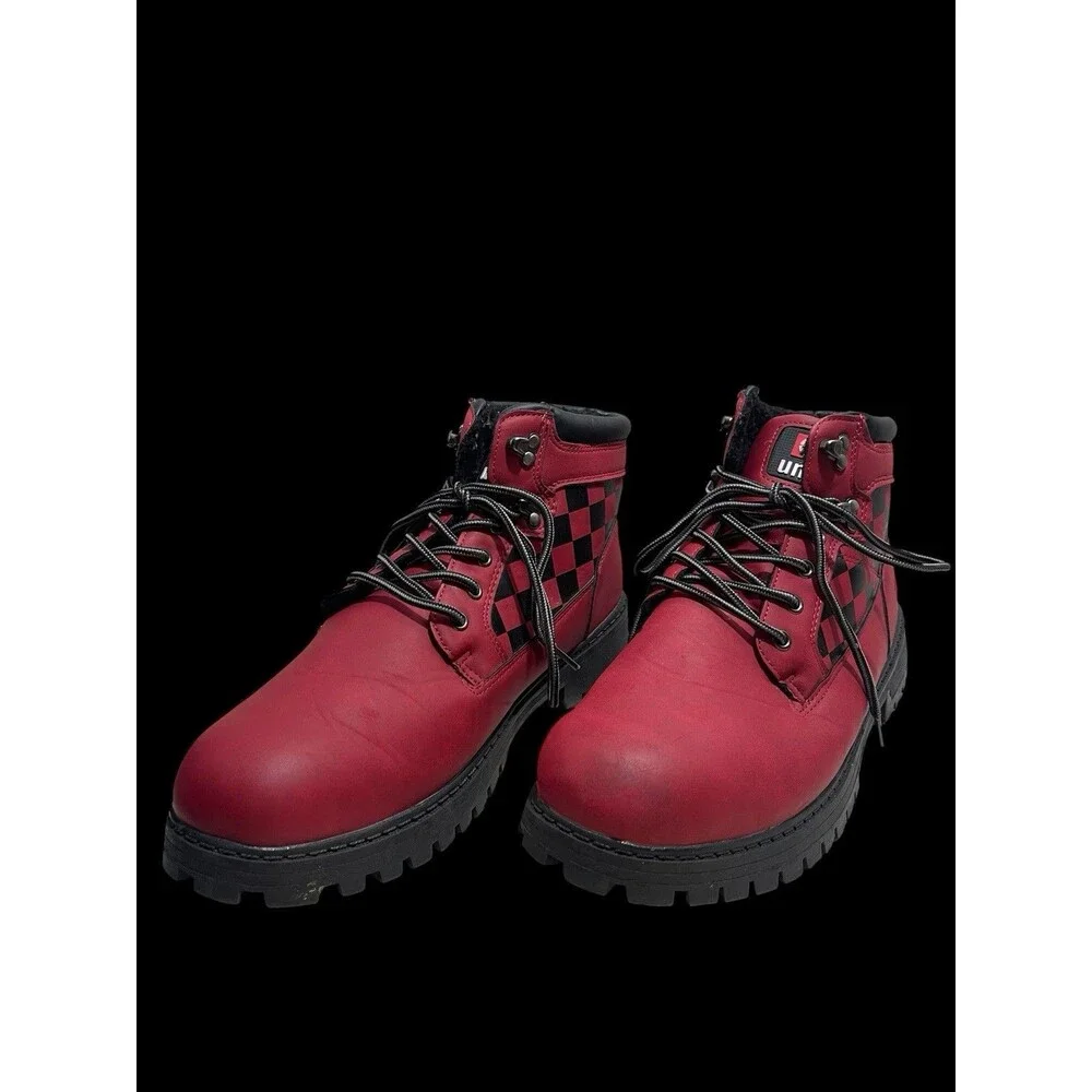 ECKO Unltd. Kander-01M Men's Combat Boots with Checkered Sides Design Sz 10 EUC